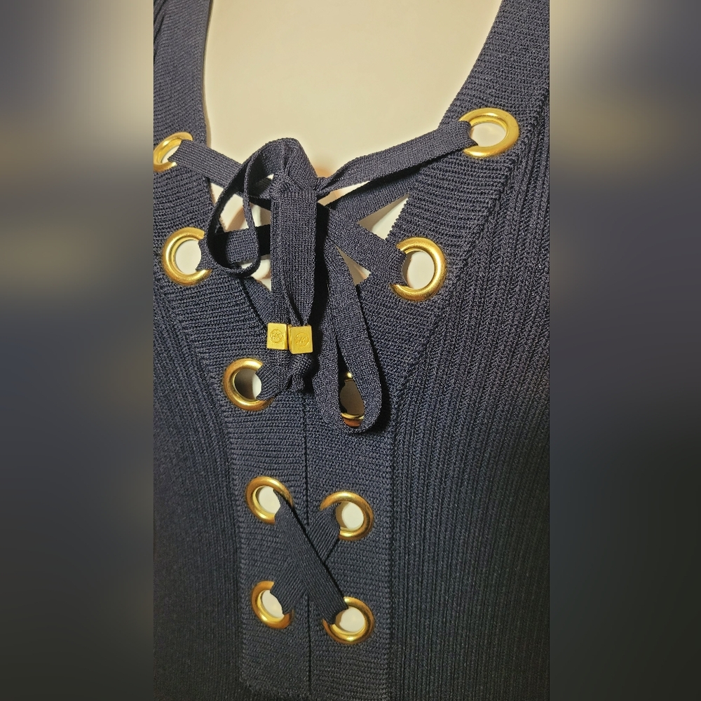 Michael Kors Ribbed Lace Up Dress - Picture 3 of 9